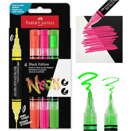 Faber-Castell® Black Edition Neon Shake & Paint Acrylic Markers